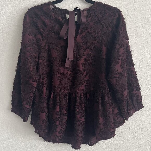 Altar'd State Floral Textured Lace Peplum Top - Picture 4 of 4